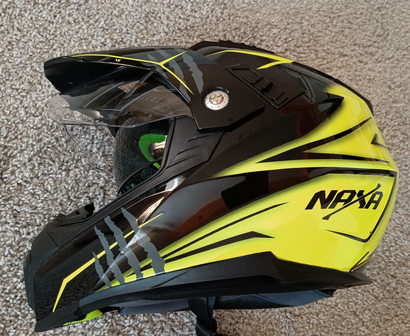 Kask motocyklowy enduro cross z blendą Naxa CO3/N rozm. XL idealny