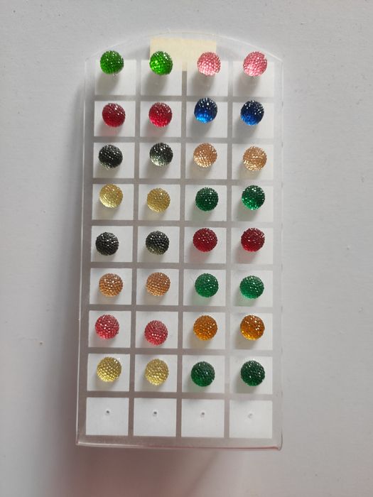 Kolczyki sztuczne dla dziewczynek półkule 16 par komplet
