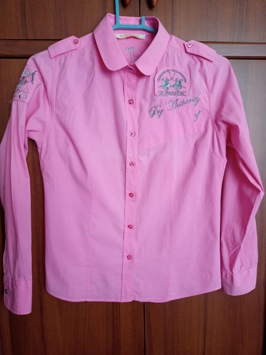 Różowa bluzka koszulowa do jazdy konnej La Martina XXL