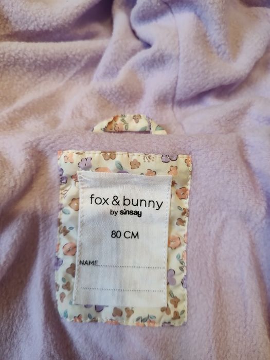 Kurtka kurteczka zimowa w kwiatki sinsay Fox &bunny 80 cm stan idealny