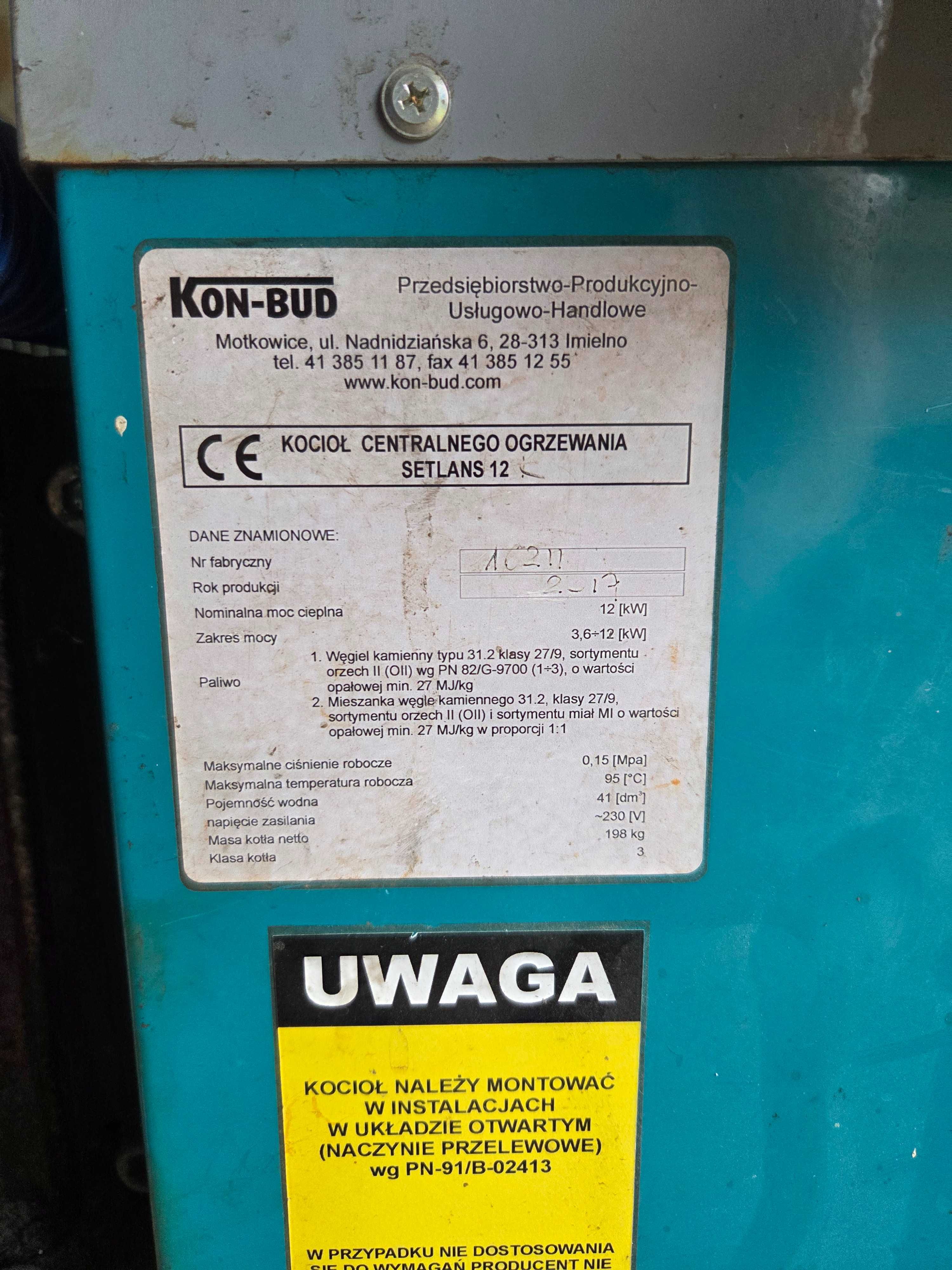 Piec Kocioł CO KON-BUD Setlans 12 KW