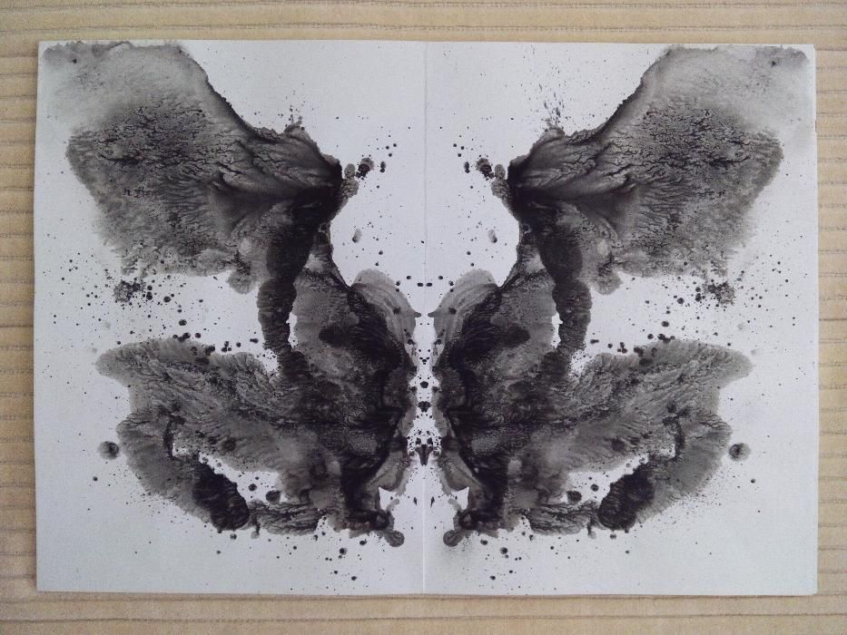 Pintura desenho original Rorscharch pontilhismo quadro PORTES GRÁTIS