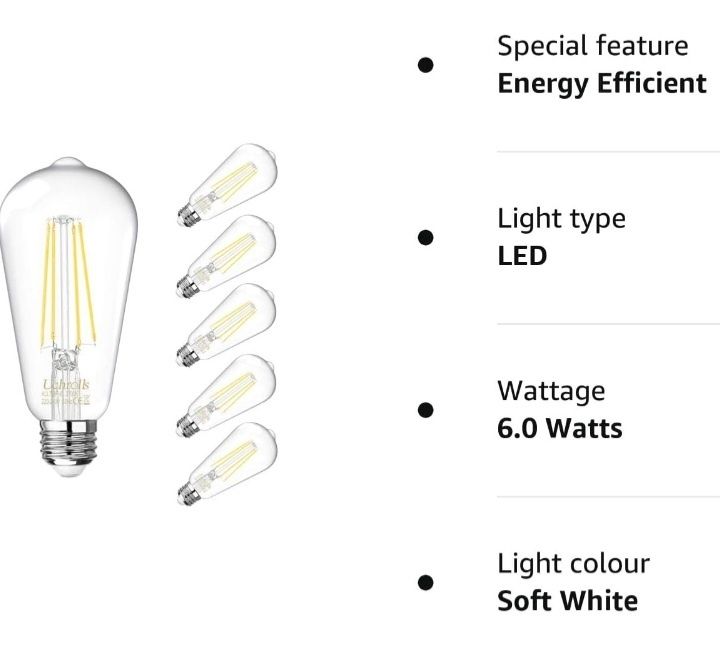 Żarówki Uchrolls Vintage Edison ST58, E27,60W