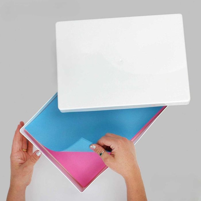 5x Pojemnik A4 Organizer Plastikowy Biały 3.6L Stackable Na dokumenty