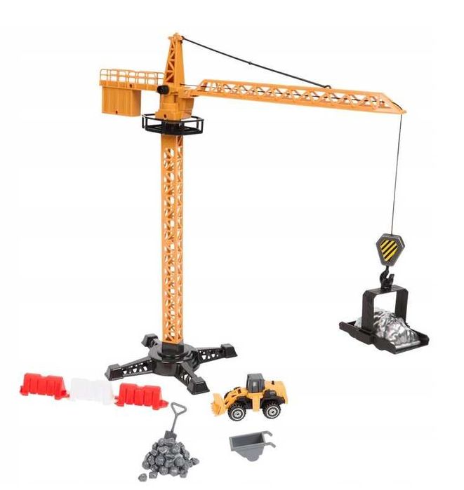 Dźwig Żuraw Budowalny Ruchomy + Pojazd, 50 Elementów