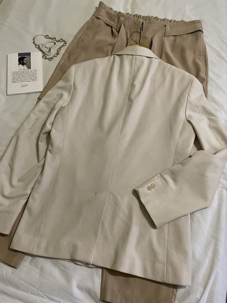 Чоловічий піджак zara, ніжно кремовий піджак, чоловічий піджак