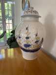 Jarrão decorativo em ceramica Barcos Caravela