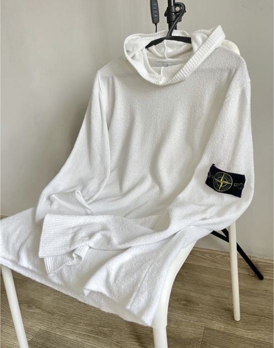 Stone Island біле худі оригінал белое худи