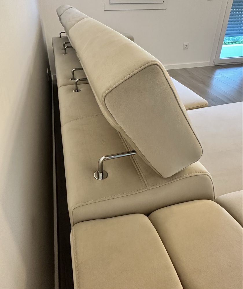 Sofá chaise longue creme/bege