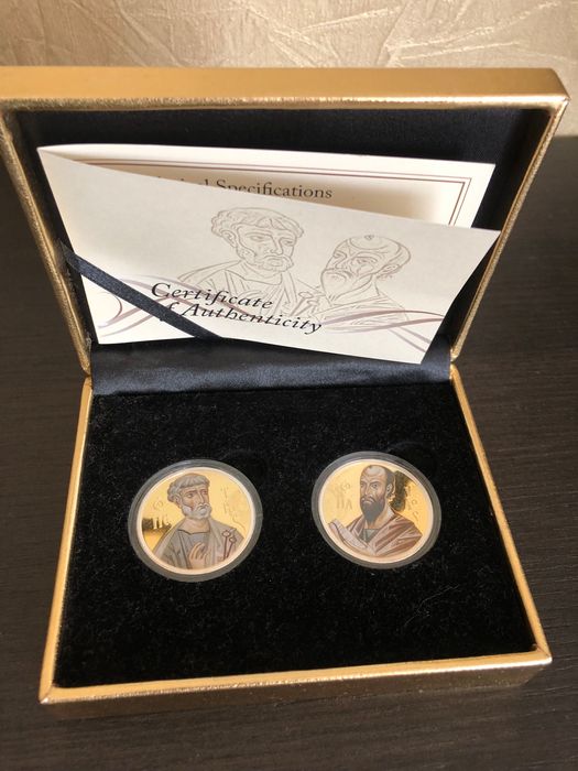 Памʼятні монети Св.Петру і Павлу. Набор з двох монет 2₴ 2010 р/срібло.