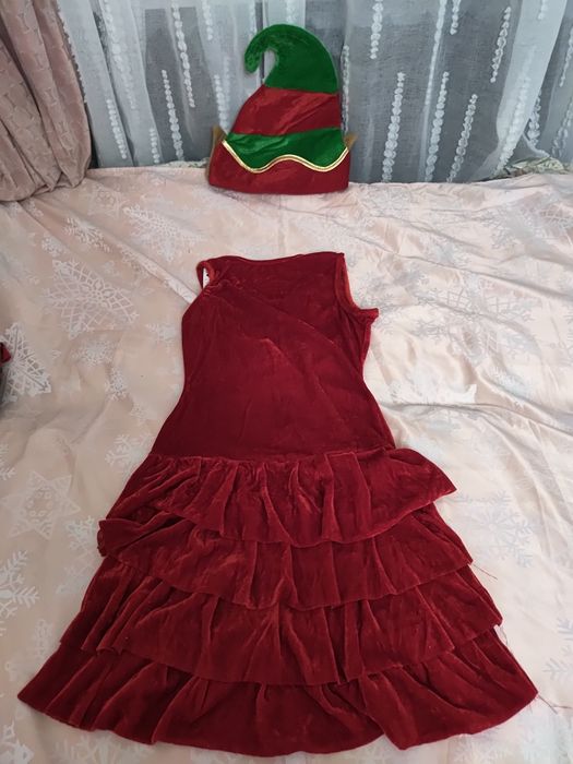 Świetny strój przebranie Mikołaj elf elfinka pomocnik  Mikołaja roz XS