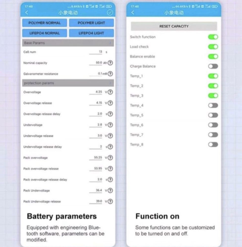 Smart BMS 17S 10-17S 40A Xiaoxiang JBD Балансир смарт бмс 10S 13S 16S