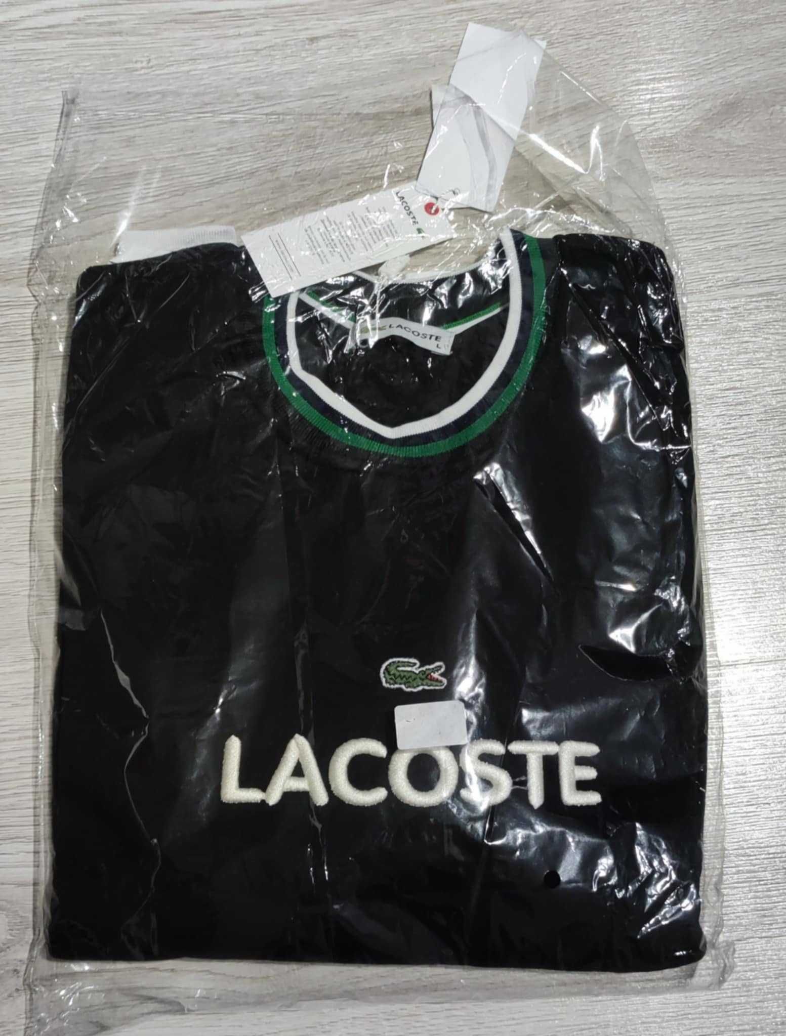 Nowa męska bluza ocieplana Lacoste rozmiar L czarna