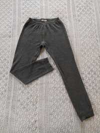 Wełniane spodnie legginsy merino Cubus 134/140 szare warstwa termiczna