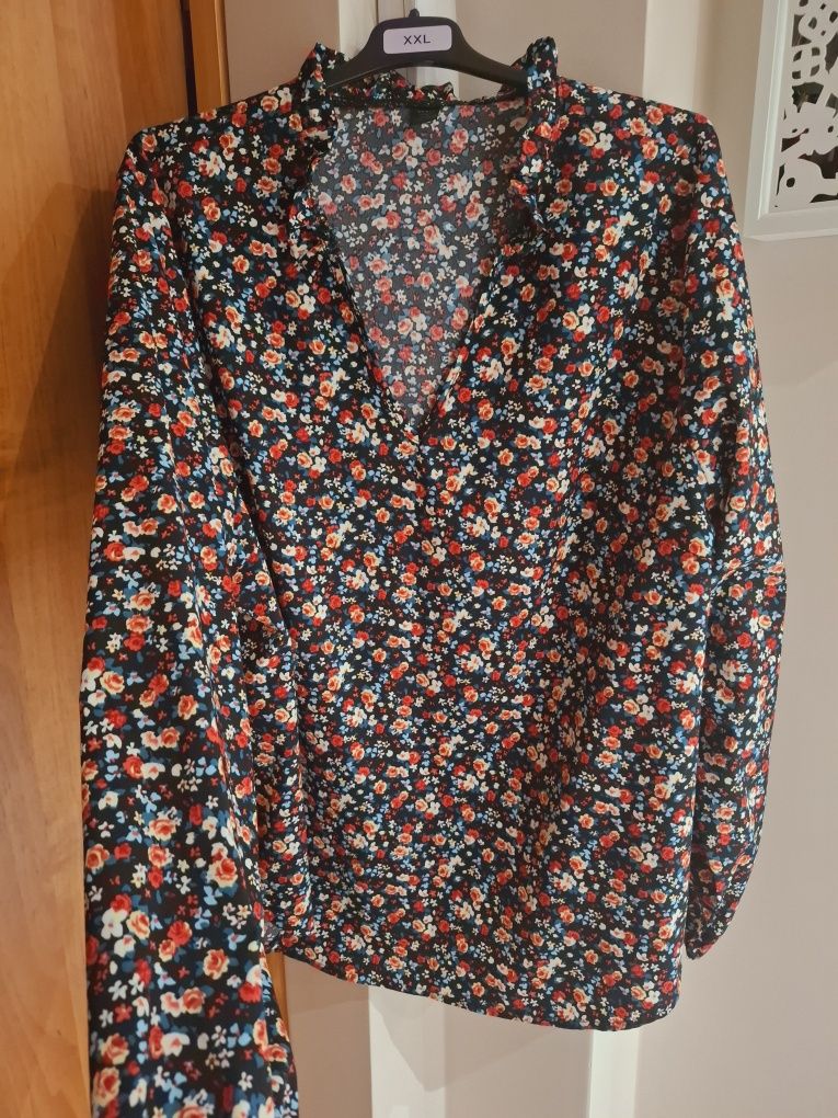 Bluzka Shein 5XL / 6XL boho print kwiaty plus size