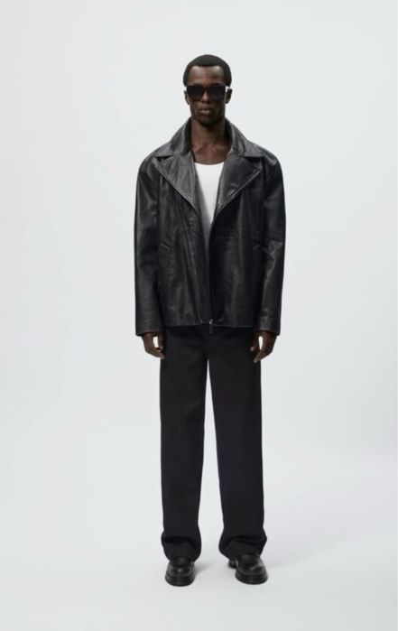 Новая кожаная куртка Zara из кожи бизона лимитированая колекция