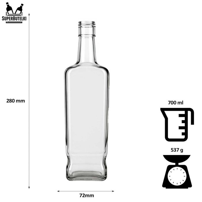 5x Butelka Walker 700 ml na whisky koniak bimber z zakrętkami