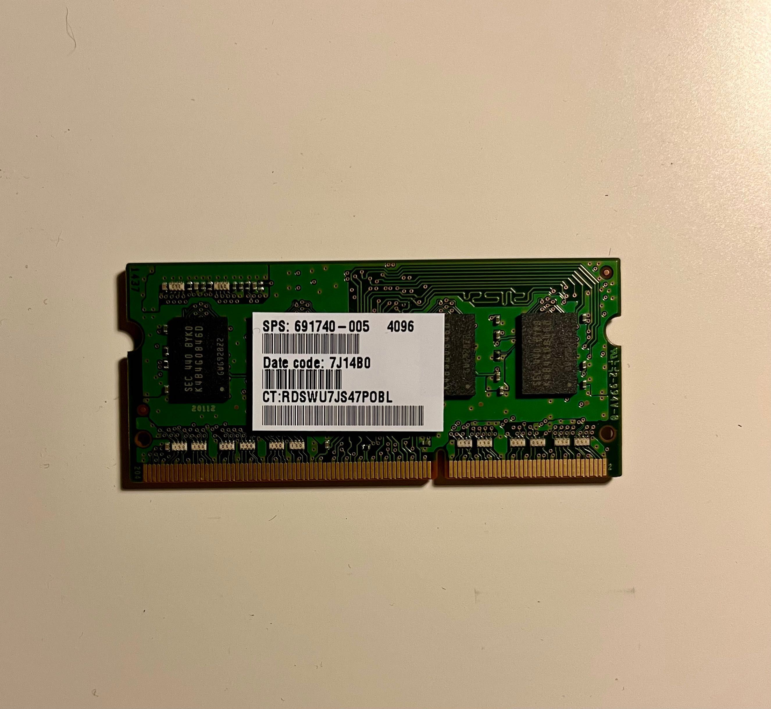 Memória RAM 4GB Samsung para portátil