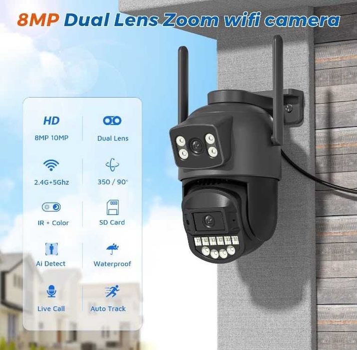 Поворотная WiFi IP камера A20H 10MP Wi-Fi 5Ghz и 2,4Ghz O-KAM Pro