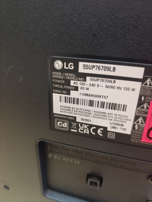 Телевізор LG 55 / 4K Smart TV/ Ідеальний стан/ 55UP76709