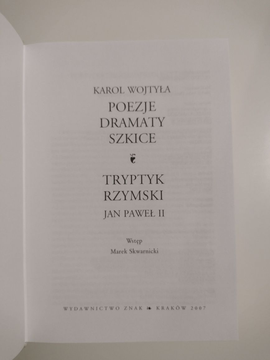 Poezje dramaty szkice Tryptyk rzymski Karol Wojtyła