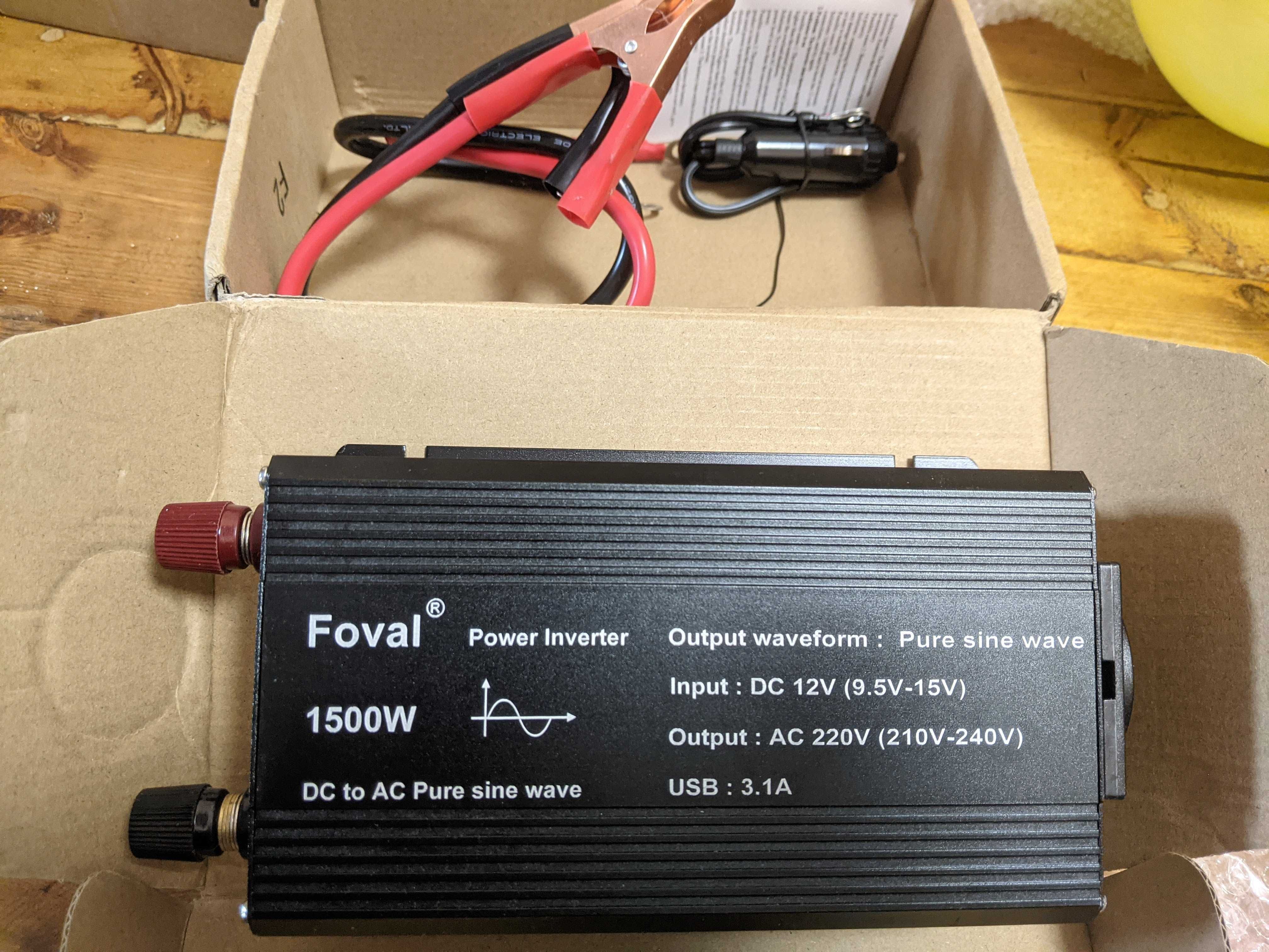 Інвертор Foval 1500W 12V 50Hz Чистий сінус Pure sine wave