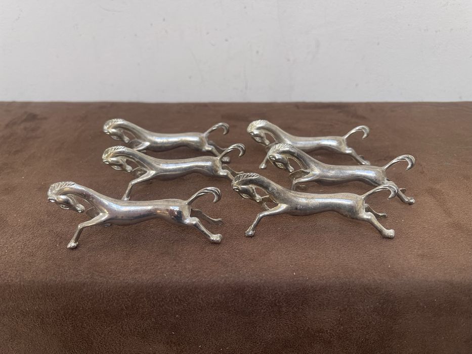 Art Deco Konie Stare Masywne Posrebrzane Koziołki Pod Sztućce.