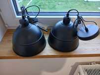 Lampy wiszące 2 szt. – styl loft/industrial, czarne metalowe
