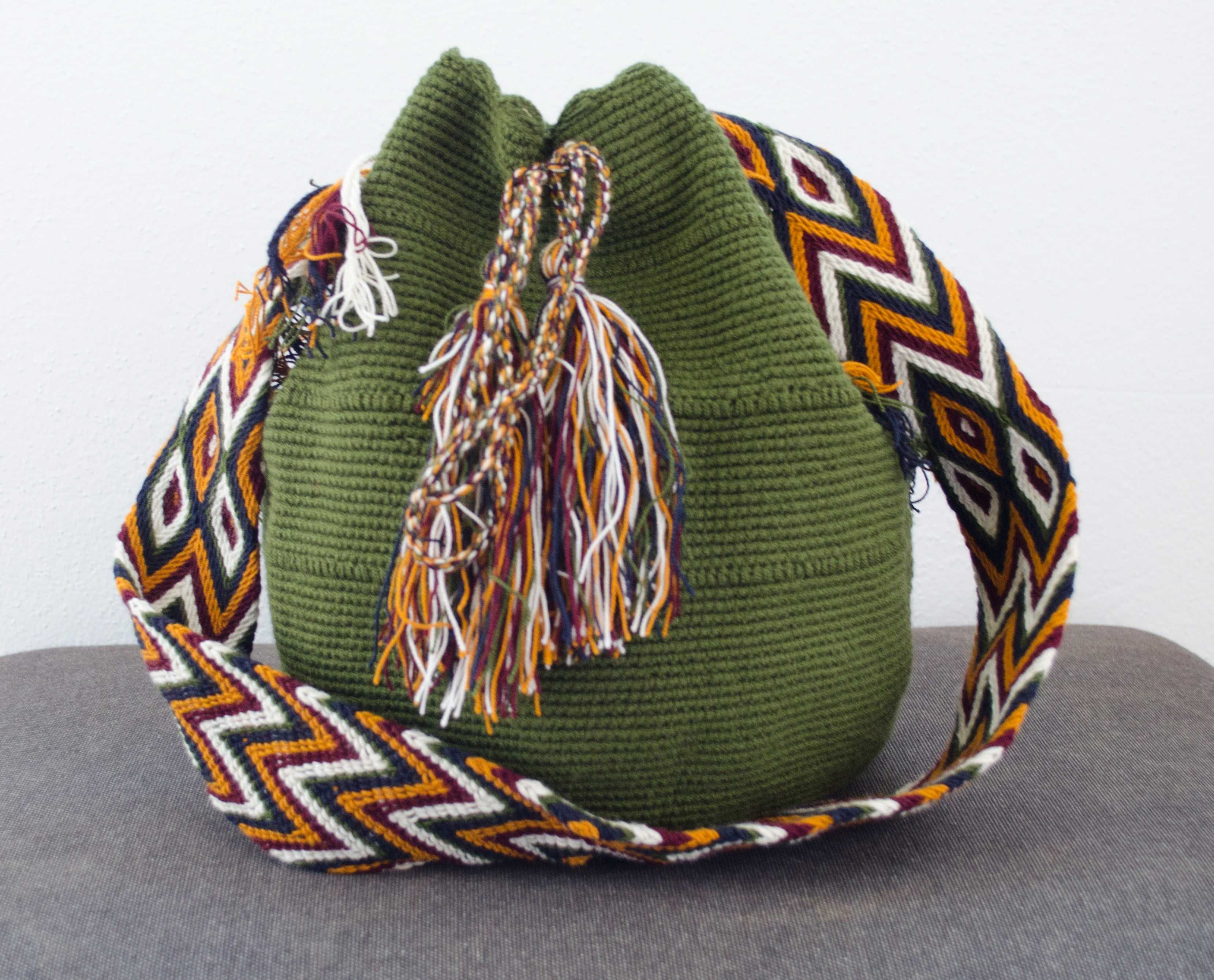 Oryginalna ręcznie pleciona torba Wayuu na ramię – egzotyczny styl!