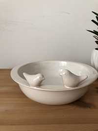 Ceramiczne poidełko dla ptaków miska