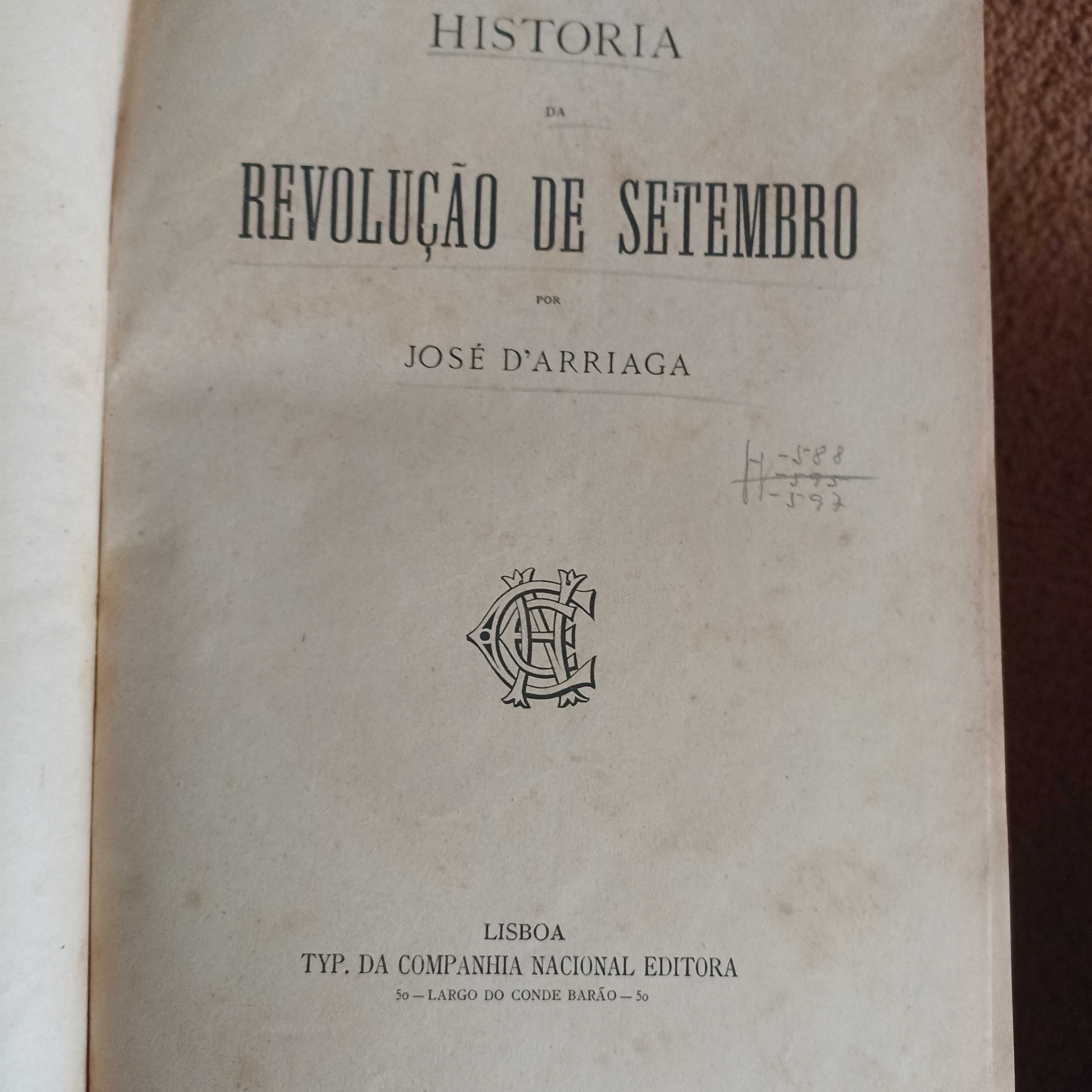 Livro A Revolução de Setembro, José Arriaga