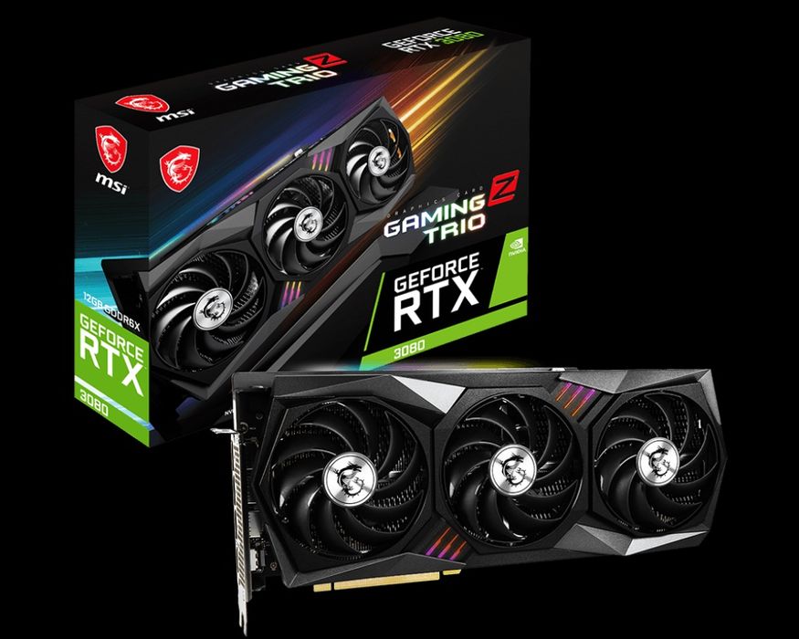 Відеокарта msi geforce rtx 3080 gaming z trio 12gb lhr