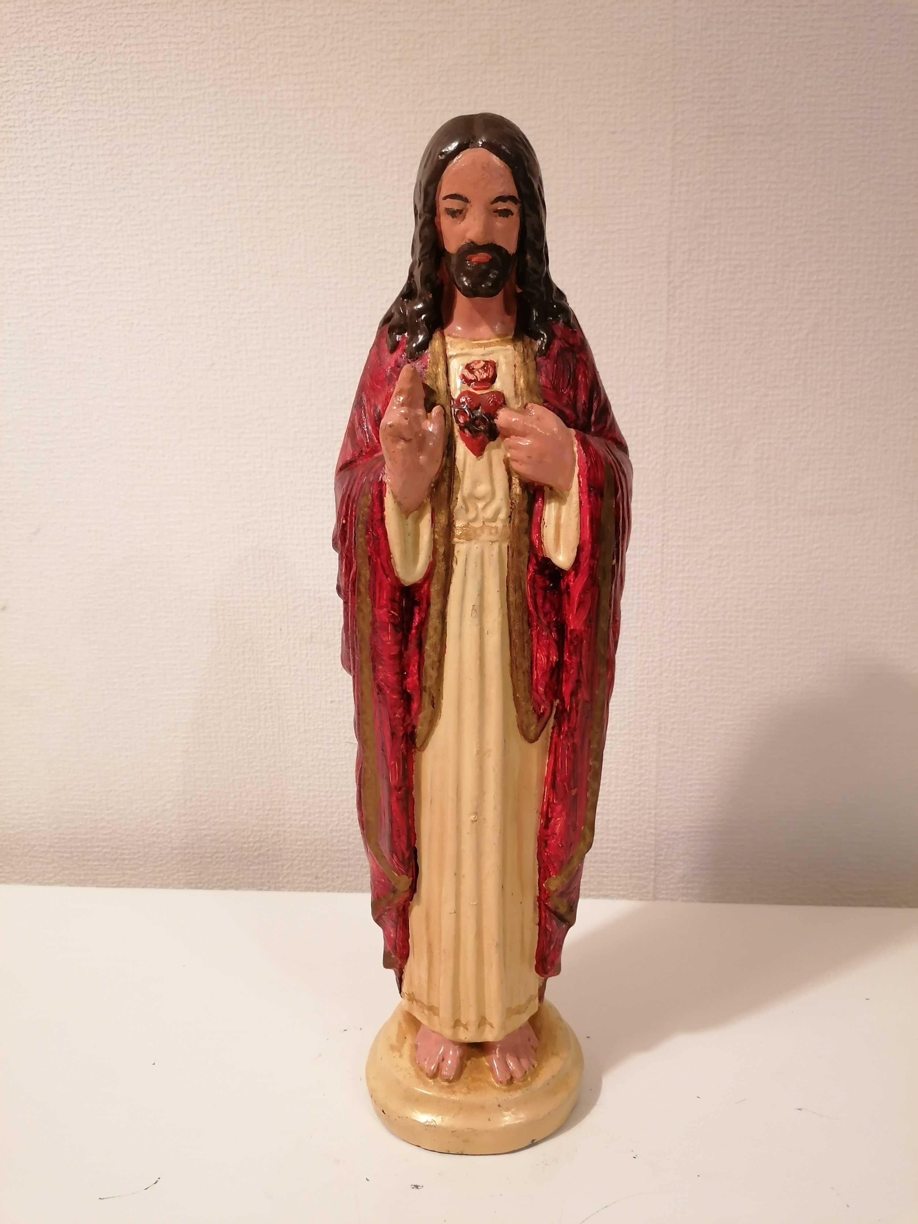 Stara gipsowa figura Chrystusa 30 cm
