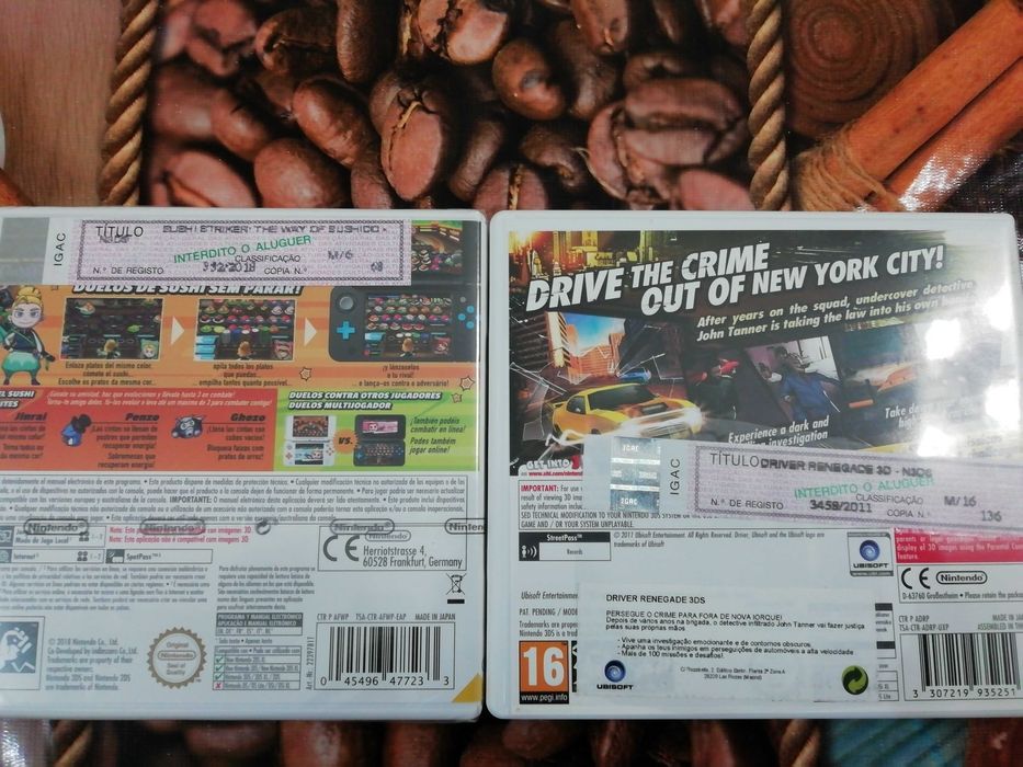 Driver Renegade 3D e Sushi Striker [3DS]