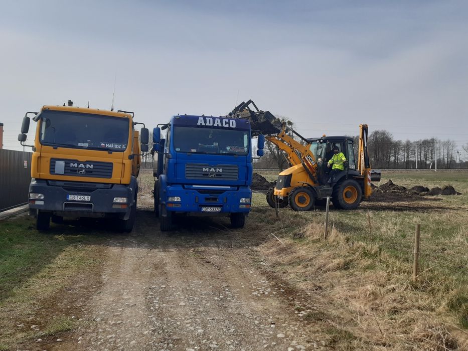 Transport Wywrotka Koparko Ładowarka Piasek Żwir Czarnoziem Beton Gruz