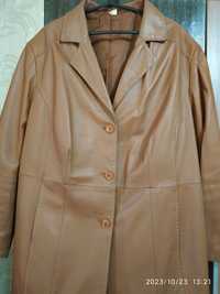 Женский кожаный пиджак(куртка) большого размера