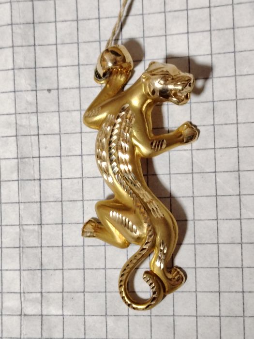 Золотая подвеска Леопард, золото 585 пробы.