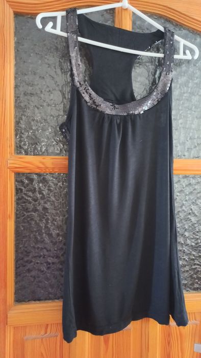 AMISU-nowa koszulka/top/bluzka/cekiny-taniec latino, na co dzień, S/M