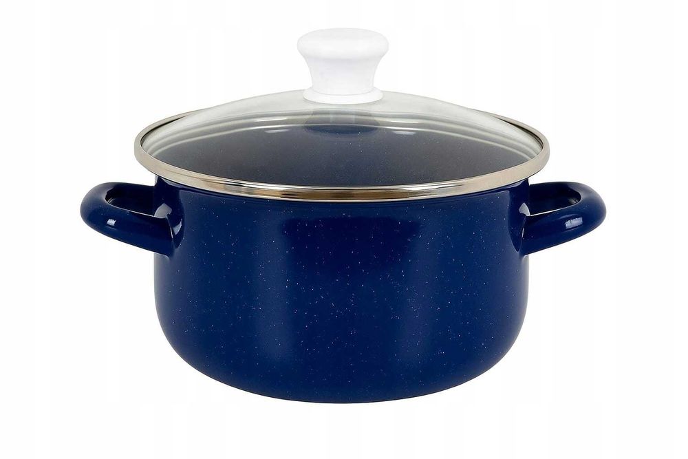 8 el. komplet garnków emaliowanych garnki emaliowane stalowe emalia