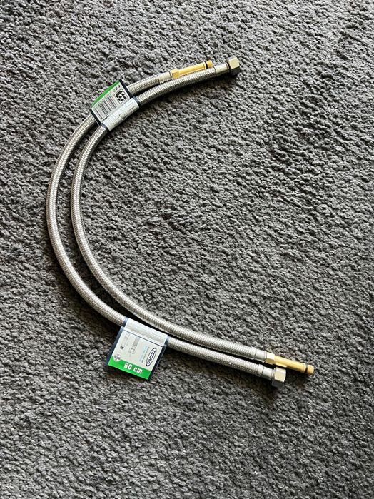 2 szt Wężyk przyłączeniowy do baterii w oplocie 3/8 x m10 GZ - 60cm