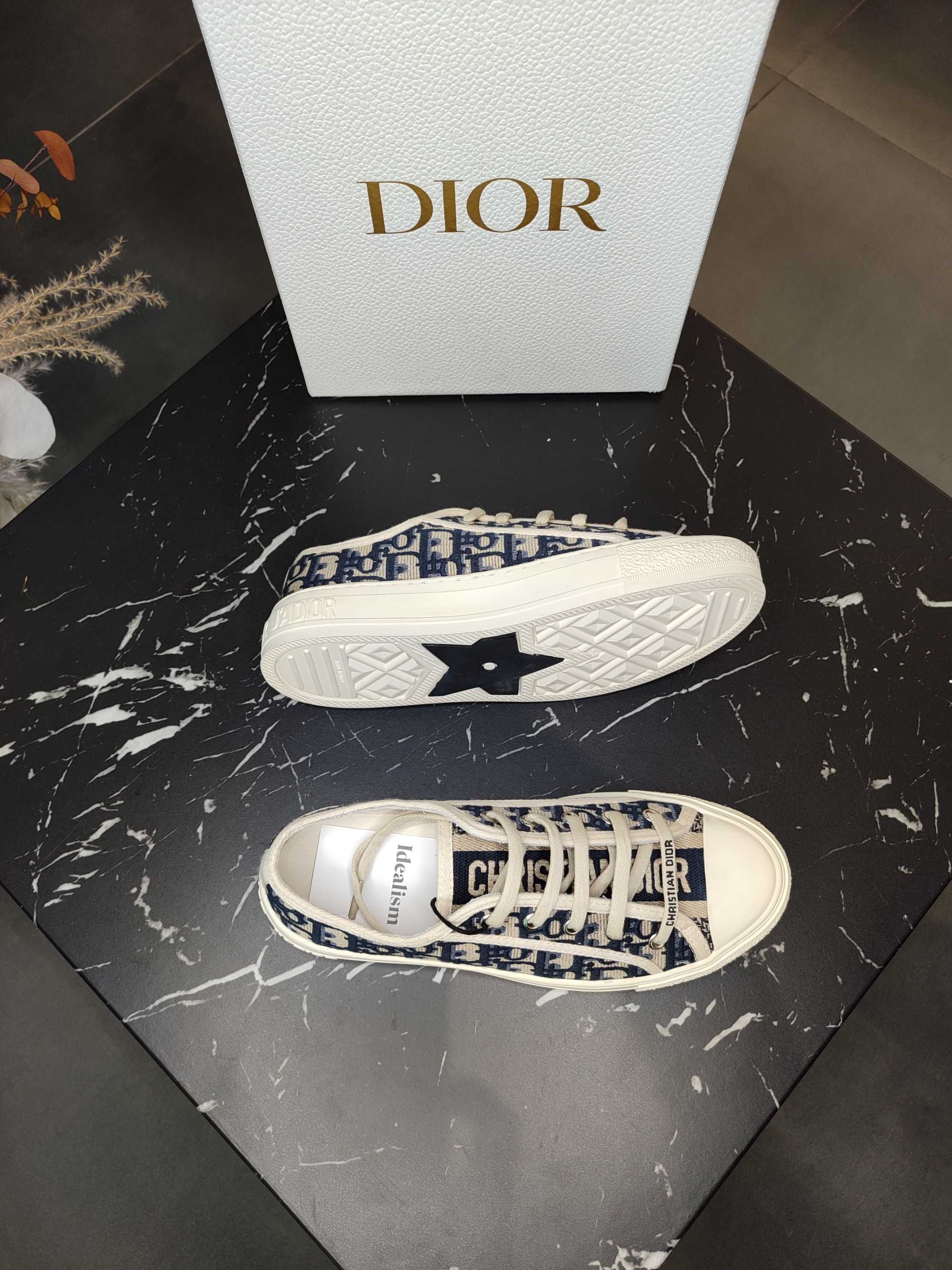 Кеди Dior Walk'n'Dior Sneaker Oblique Embroidered Cotton Deep Blue
