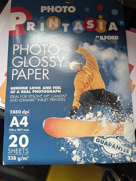 Papier fotograficzny Printasia by Ilford glossy 238 g/m2     20 sztuk