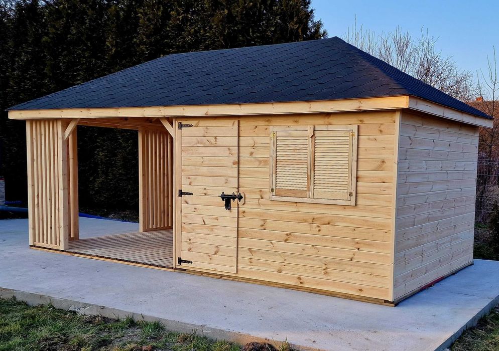 Domek ogrodowy z altaną 3 m x 6 m (4)