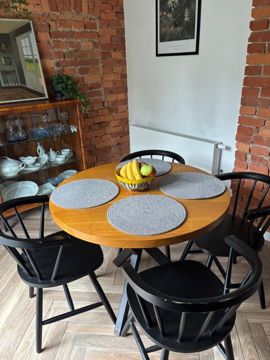 Stół dębowy - metalowe nogi stan idealny