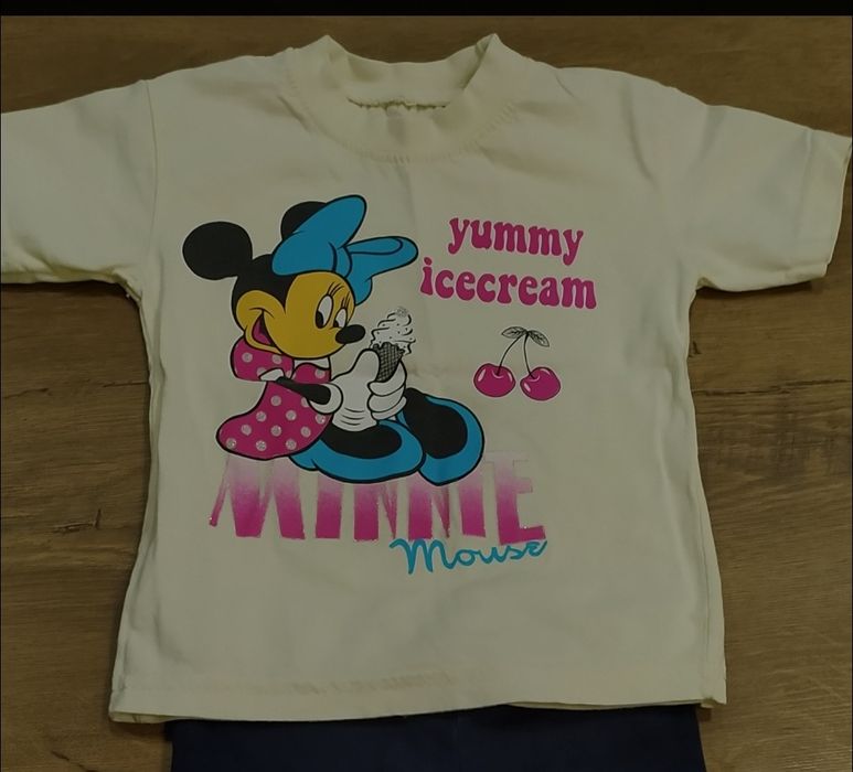 Bluzka Minnie i legginsy letnie zestaw 98