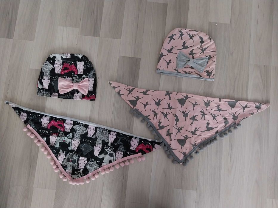 Zestaw czapka komin 2 komplety wiosenne wiosna