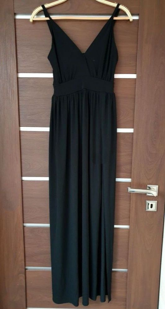 Czarna sukienka maxi XS