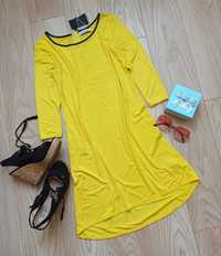 Легкое базовое желтое платье, S-М