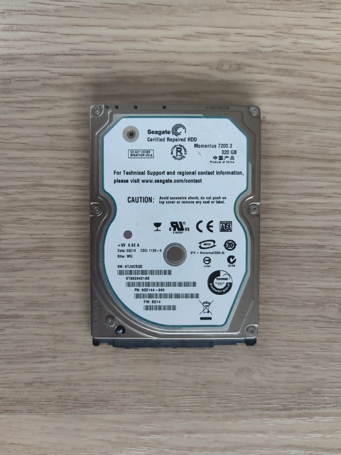 Vendo disco 2,5" Seagate 320Gb 7200rpm