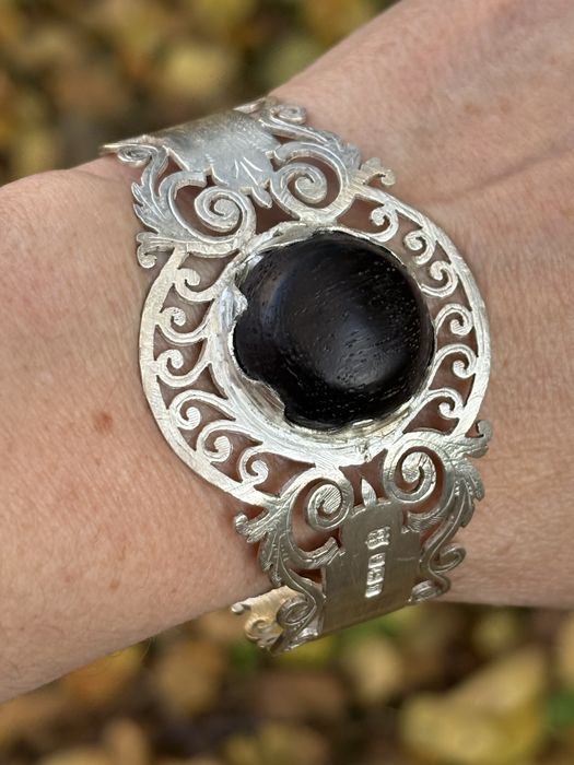 Stare srebro komplet bransoletka secesja przedwojenna vintage antyk